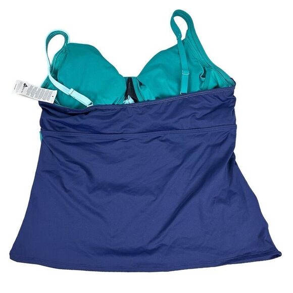 Lands’ End Women's Wrap Underwire Tankini Swimsuit Top Size 18 NEW - Picture 3 of 9